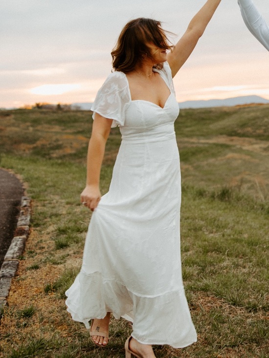 Lulus Dresses & Skirts - Lulus Tailor Made For You White Jacquard Lace-up Maxi Dress - Size L